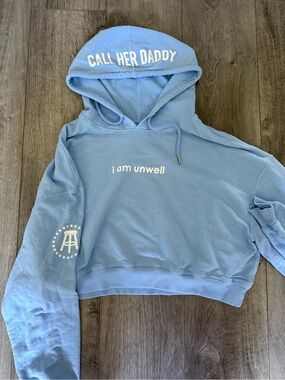 Barstool x Unwell Light Blue Cropped Hoodie